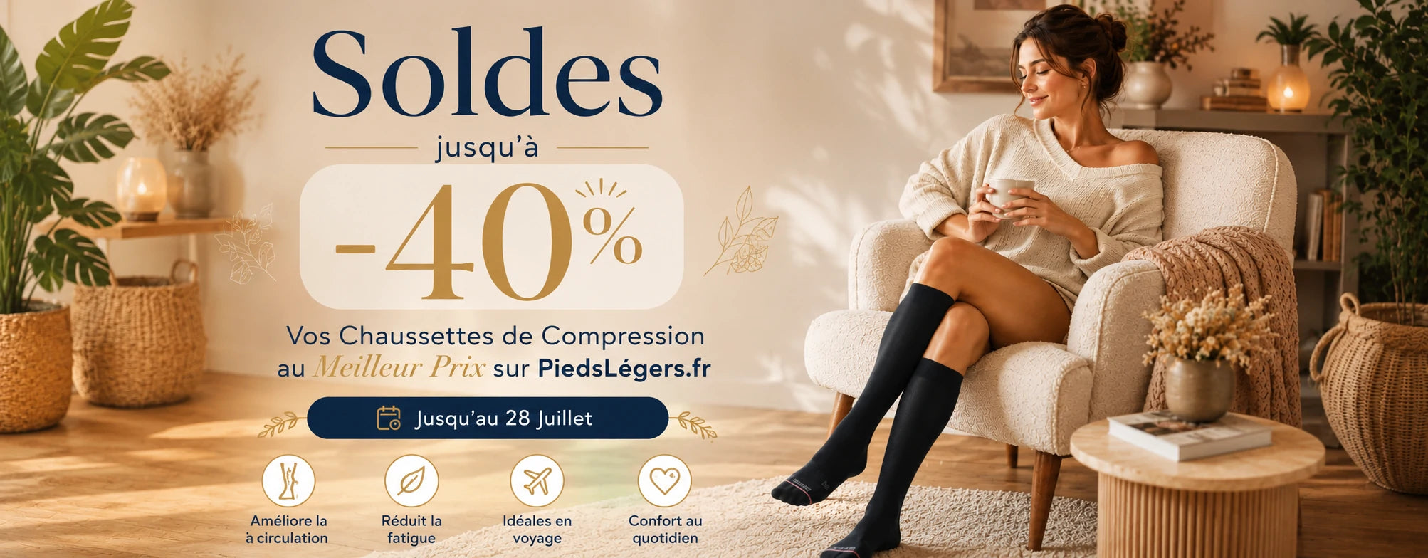 Soldes pieds légers - Chaussettes de compression