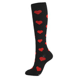 Chaussettes de Compression "Coeur" - Noir et Rouge