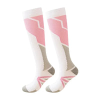 Chaussettes de Compression Sport Unisexe - Blanc, Rose et Gris