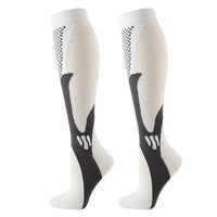 Chaussettes de Compression Sport Unisexe - Blanc et Noir