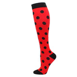 Chaussettes de Compression à Pois - Rouge et Noir