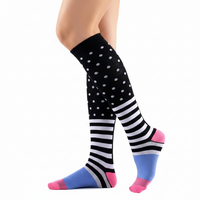 Chaussettes de Compression modèle à Pois et à Rayures Vue de profil
