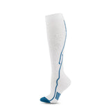 Chaussettes de Compression Sport Unisexe - Blanc et Bleu