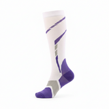 Chaussettes de Compression Sport Unisexe - Blanc et Violet