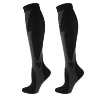 Chaussettes de Compression Sport Unisexe - Noir et Gris