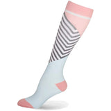 Chaussettes de Compression Premium - Bleu et Rose à Rayures