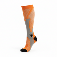 Chaussettes de Compression Sport Unisexe - Orange et Gris