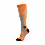 Chaussettes de Compression Sport Unisexe - Orange et Gris
