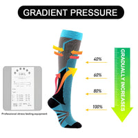 Chaussettes de Compression Sport Unisexe - Noir et Gris